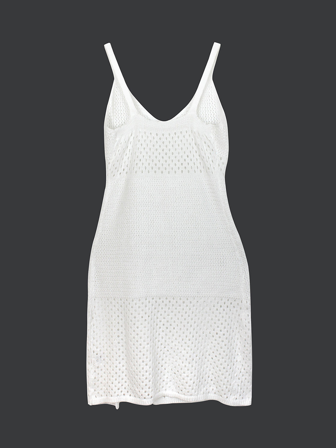 Solid Color Hollow Out Knitted Midi Dress DP25B994