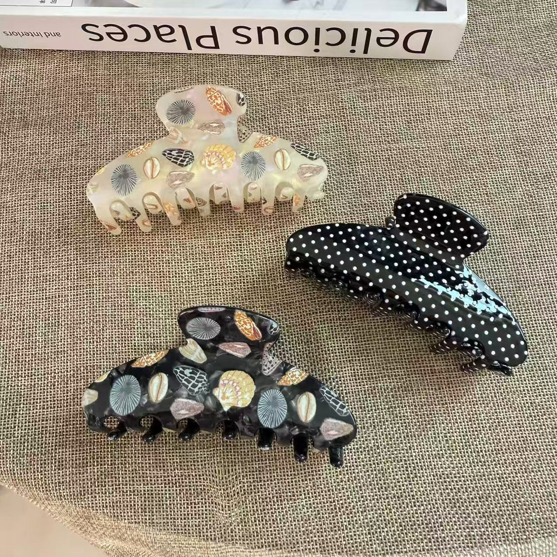 Polka Dot Hair Claw - DippedShop Wholesale - #0147