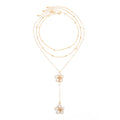 Multi Layered Flower Pendant Necklace - DippedShop Wholesale - #3235
