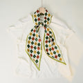 Simple Color Block Striped Print Silk Scarf 6W6NSI258