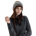 Vintage Striped Ear Flaps Knit Beanie Hat 6W6HAT544