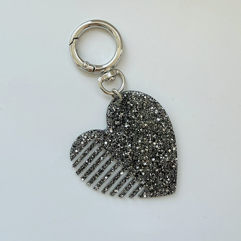 Stylish Love Heart Shape Glitter Hair Combs MK2BLM6C5CB71