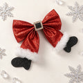Funny Sparkly Christmas Velvet Ribbon Hair Clip 6W6HPN98