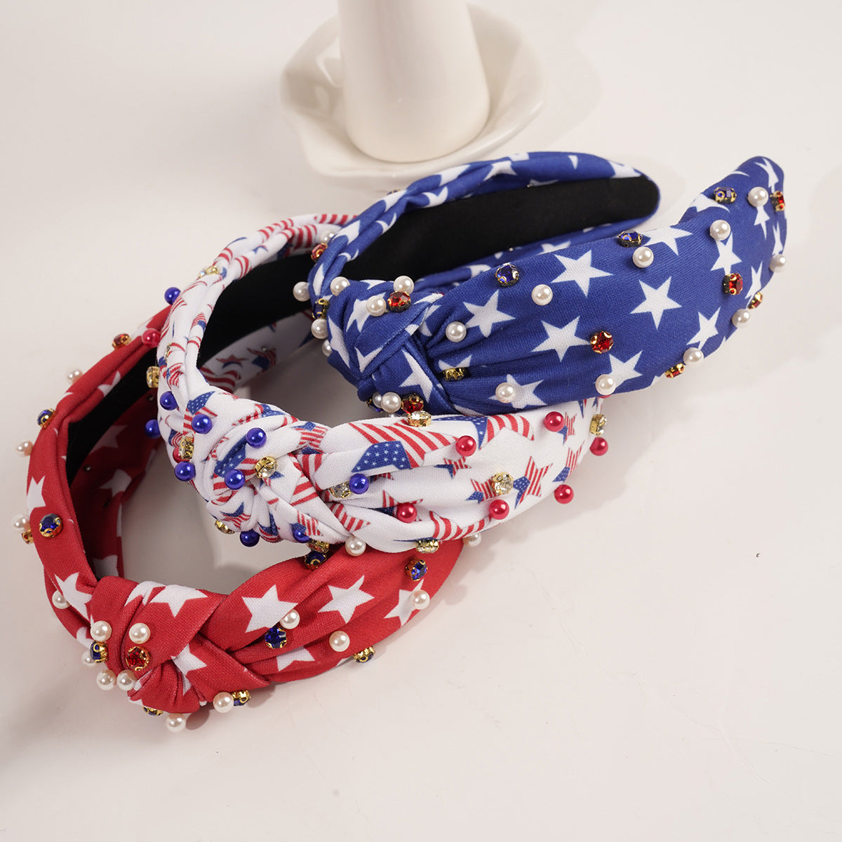 Color Block Star Pattern Pearl Hair Band 8AS6HBD56T