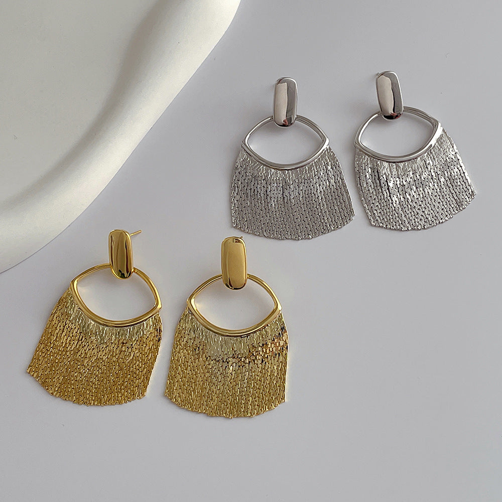 Metal Mesh Fringe Earrings - DippedShop Wholesale - #2179