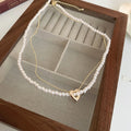 Elegant Double Layer Rhinestones Pearl Pendant Necklace 6W6JNC924