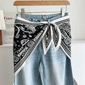 Minimalist Striped Cashew Waist Belt Silk Scarf MK2BLW6W6NSI70