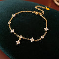 Elegant Rhinestones Floral Pendant Chain Bracelet 6W6JBR712