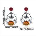 Halloween Rhinestone Pumkin Bat Pendant Dangle Earrings 6W6JER552