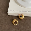 Chunky Texture Geometric Circle Hoop Earrings 6W6JER594
