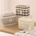 Retro Plaid Pattern Large Capacity Cosmetic Bag 6S5CO119