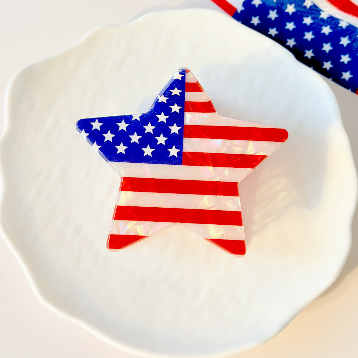 Exquisite American Flag Star Shape Hair Clips 8AS6HCP70L