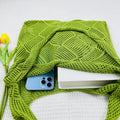 Solid Color Hollow Knit Bag - DippedShop Wholesale - #6323