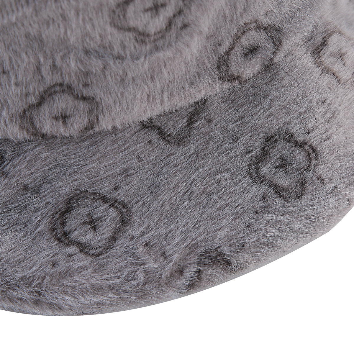 Cute Color Block Fluffy Fur Warm Bucket Hat 6W6HAT818