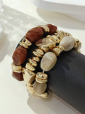 Retro Irregular Acrylic Beaded Bracelet Set 6W6JBR605
