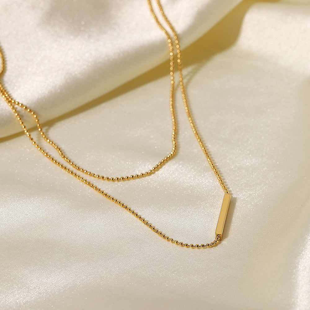 Simple Double Layered Chain Necklace DPJN0860