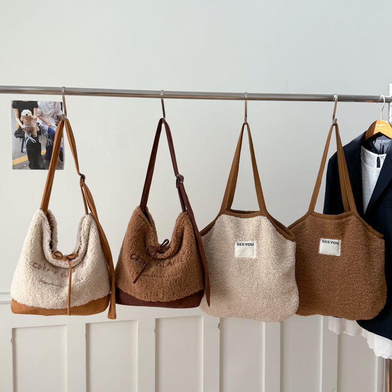 Casual Fuzzy Plush Underarm Shoulder Bag 6W10BBG2493