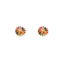 Multi-Color Zircon Flower Earrings 6W6JER784