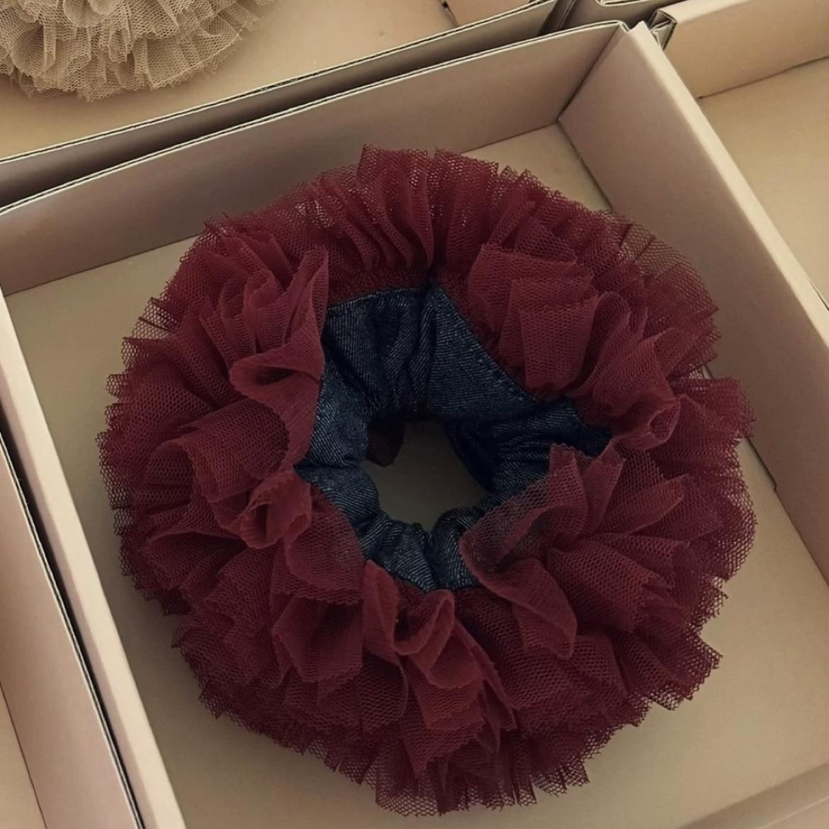 Oversized Tulle Lace Mesh Hair Scrunchie 6W6HSR468