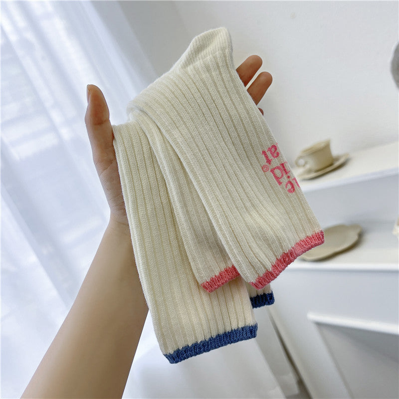 Color Block Jacquard Rib Socks - DippedShop Wholesale - #0179
