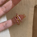 Cubic Zirconia Gold Plated Geo - DippedShop Wholesale - #0547