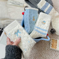 Bear Embroidery Striped Socks - DippedShop Wholesale - #3331
