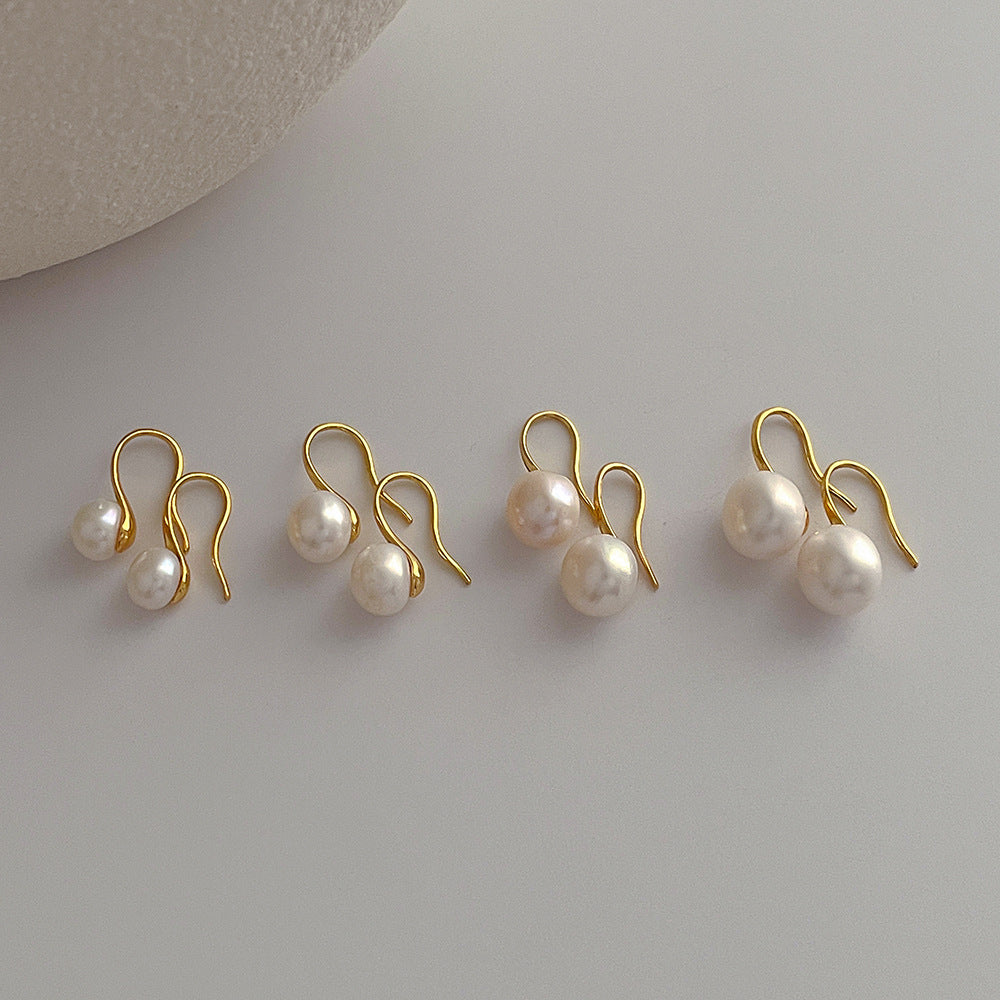 Pearl Simple Elegant Metal Earrings DPJE1833