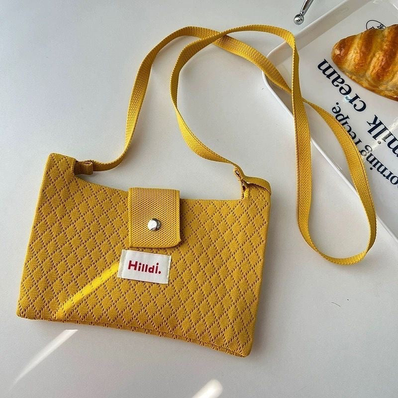 Simple Solid Color Knit Crossbody - DippedShop Wholesale - #5443