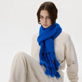 Winter Solid Color Braided Tassel Knit Scarf 6W6NSC93