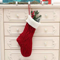 Christmas Cable Knit Stocking Hanging Gift Pouch 6W8FSO896
