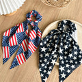 American Flag Bowknot Stretchy Scrunchies Hair Tie 8BK6HSR23L