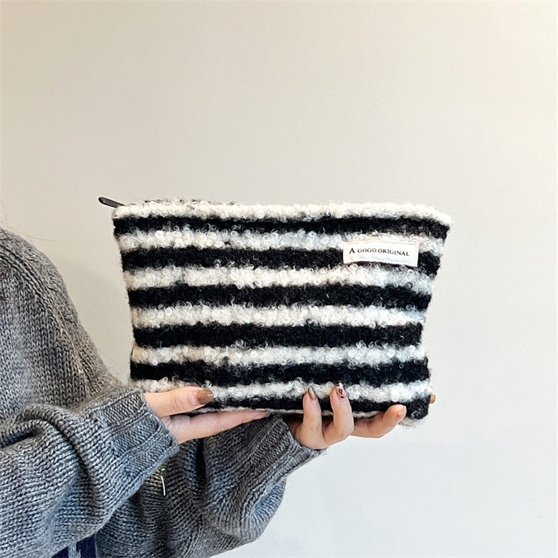 Minimalist Color Block Striped Portable Cosmetic Bag 6C5CO282