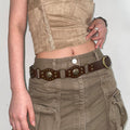 Vintage Cowgirl Weatern Studded Wide Lether Belt 6W6JBT134