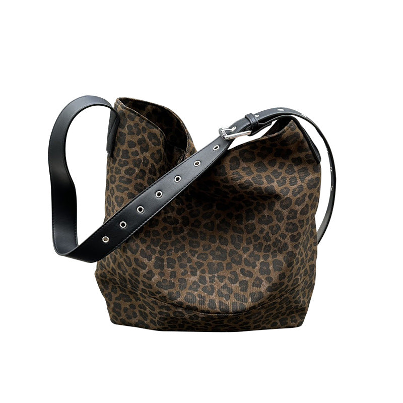 Vintage Leopard Print Large Capacity Shoulder Bag 6W10BBG1954