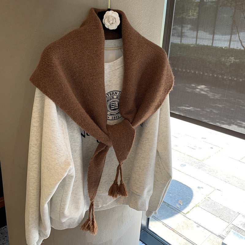 Knit Triangle Scarf Shawl - DippedShop Wholesale - #9875