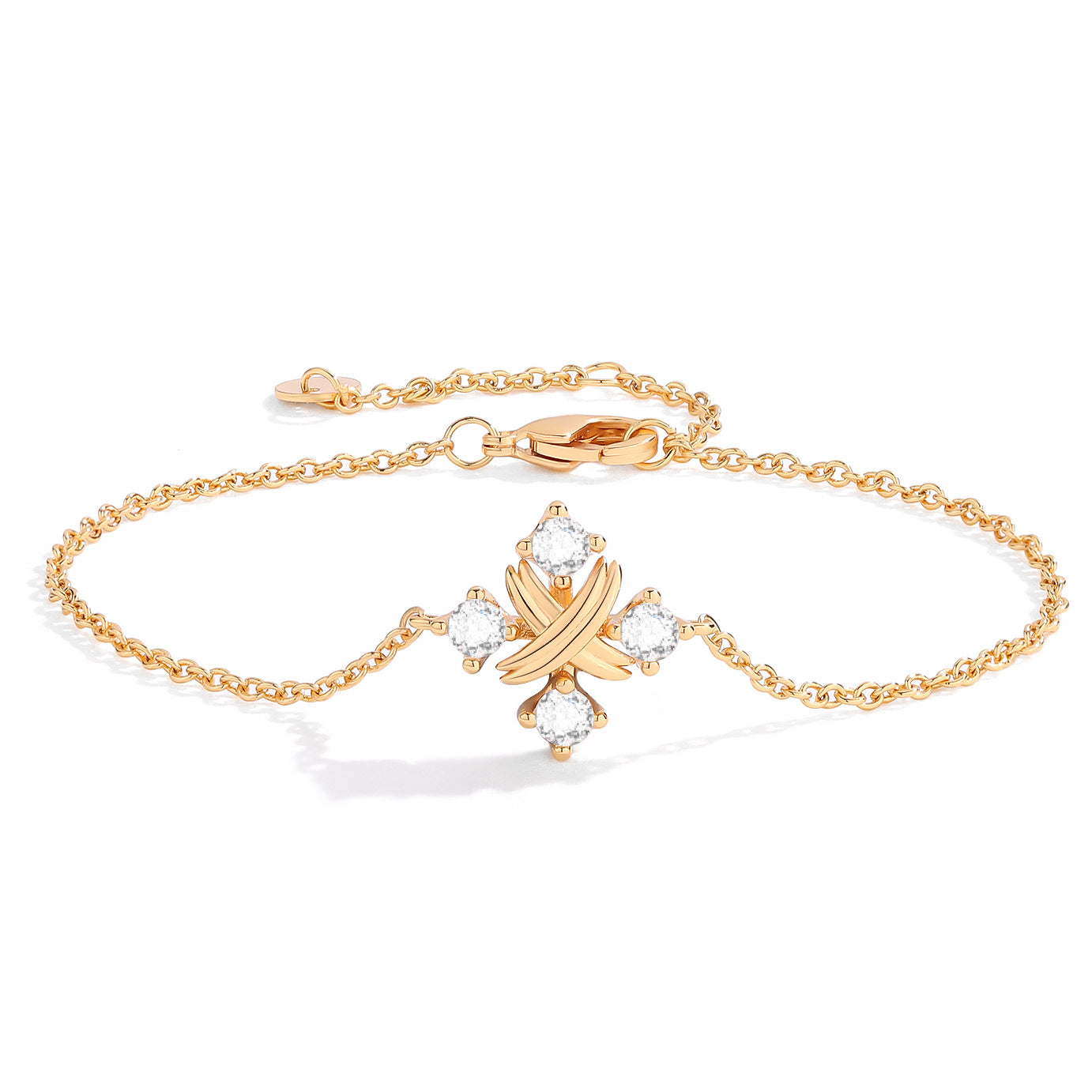 Gold Plated X Bracelet - DippedShop Wholesale - #5779