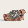 Vintage Rose Print Metal Rose Bucket Belt 6W6JBT216