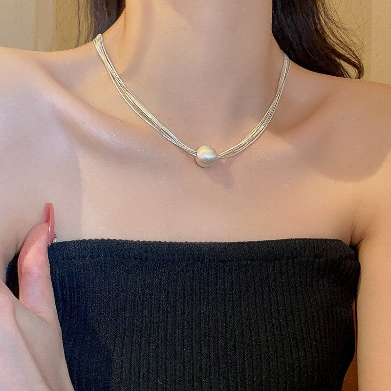 Elegant Multi Layer Copper Ball Pendant Necklace 6W6JNC939