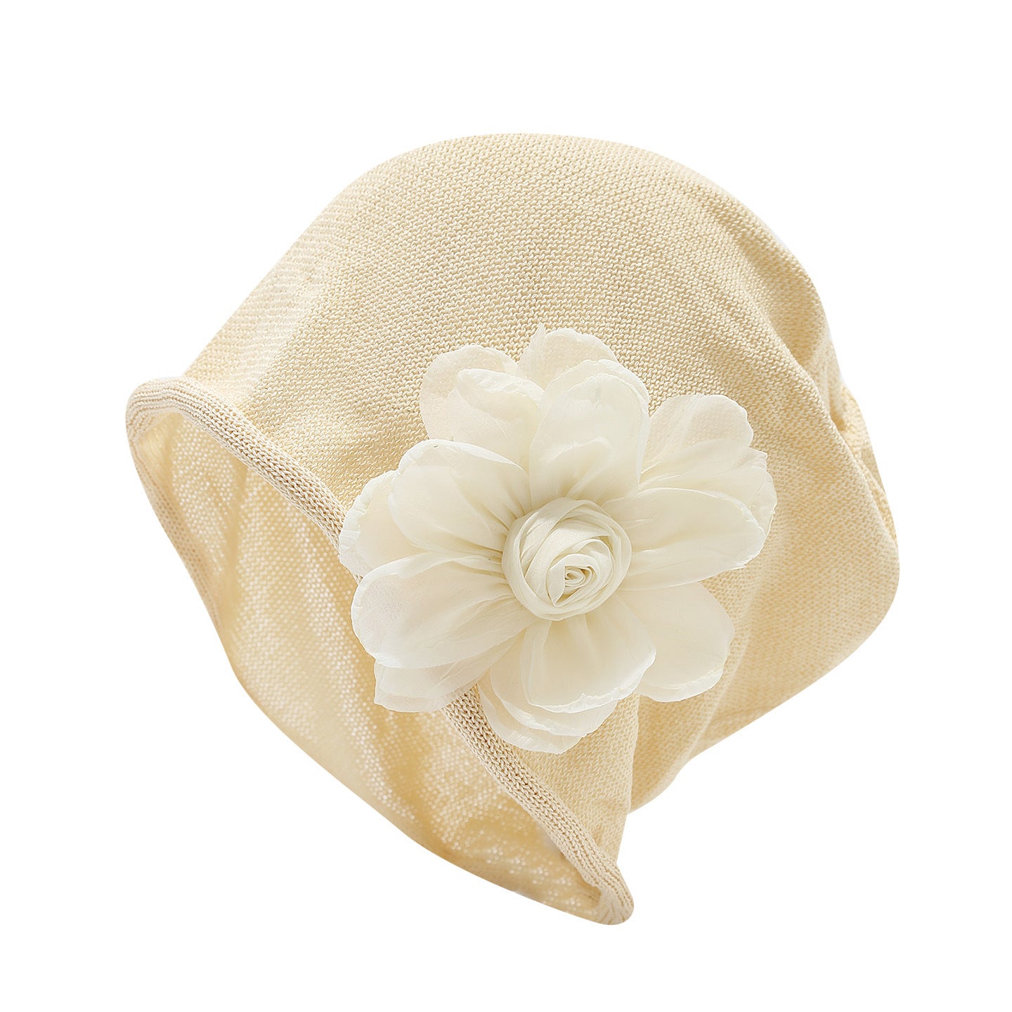 Slouchy 3D Floral Breathable Knit Beanie Hat 6W6HAT589