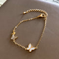 Vintage Butterfly Charm Cubic Zirconia Chain Bracelet 6W6JBR495