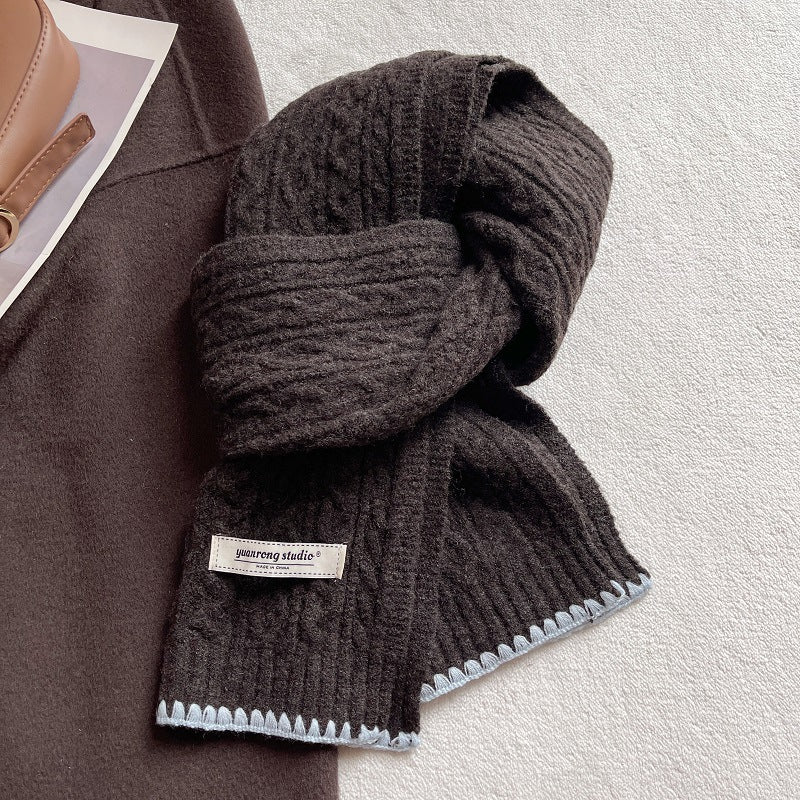 Winter Cable Knit Solid Color Knit Warm Scarf 6W6NSC68
