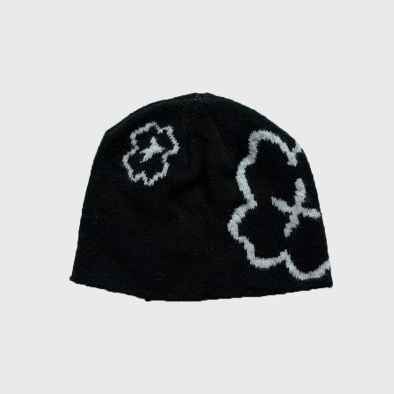 Vintage Floral Jacuqard Wool Blend Beanie Hat 6W6HAT546