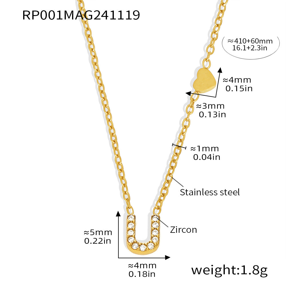 Gold Letter Pendant Choker - DippedShop Wholesale - #0307