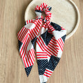 American Flag Bowknot Stretchy Scrunchies Hair Tie 8BK6HSR23L