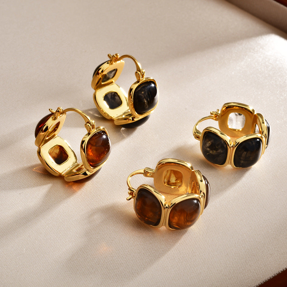Resin Bead Hoop Earrings - DippedShop Wholesale - #1283
