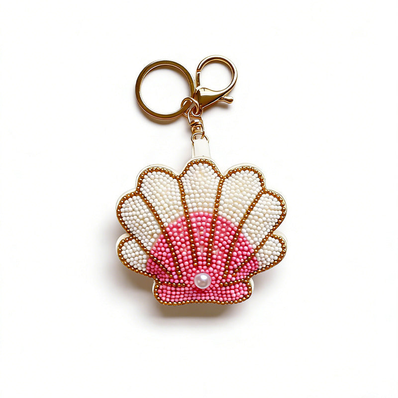 Creative Beaded Shell Pendant Keychain Bag Charm 6W10BBC826
