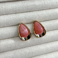 Vintage Resin Teardrop Drop Stud Earrings 6W6JER616
