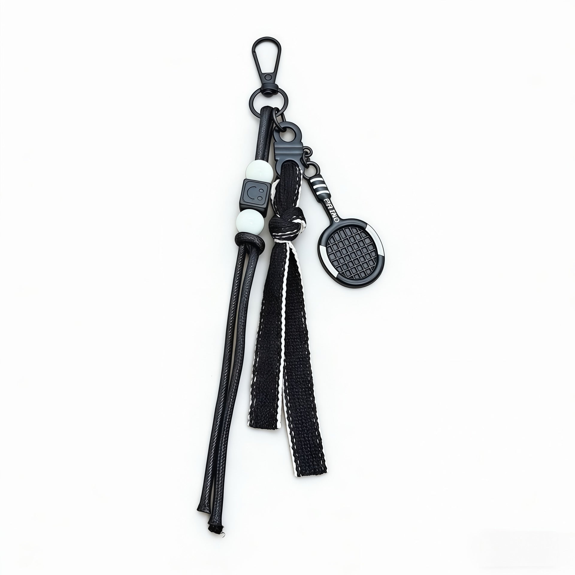 Handmade Beaded Rope Badminton Racket Keychain 6W10BBC430
