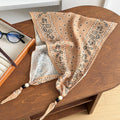 Sweet Floral Print Triangle Silk Scarf 6W6NSI203