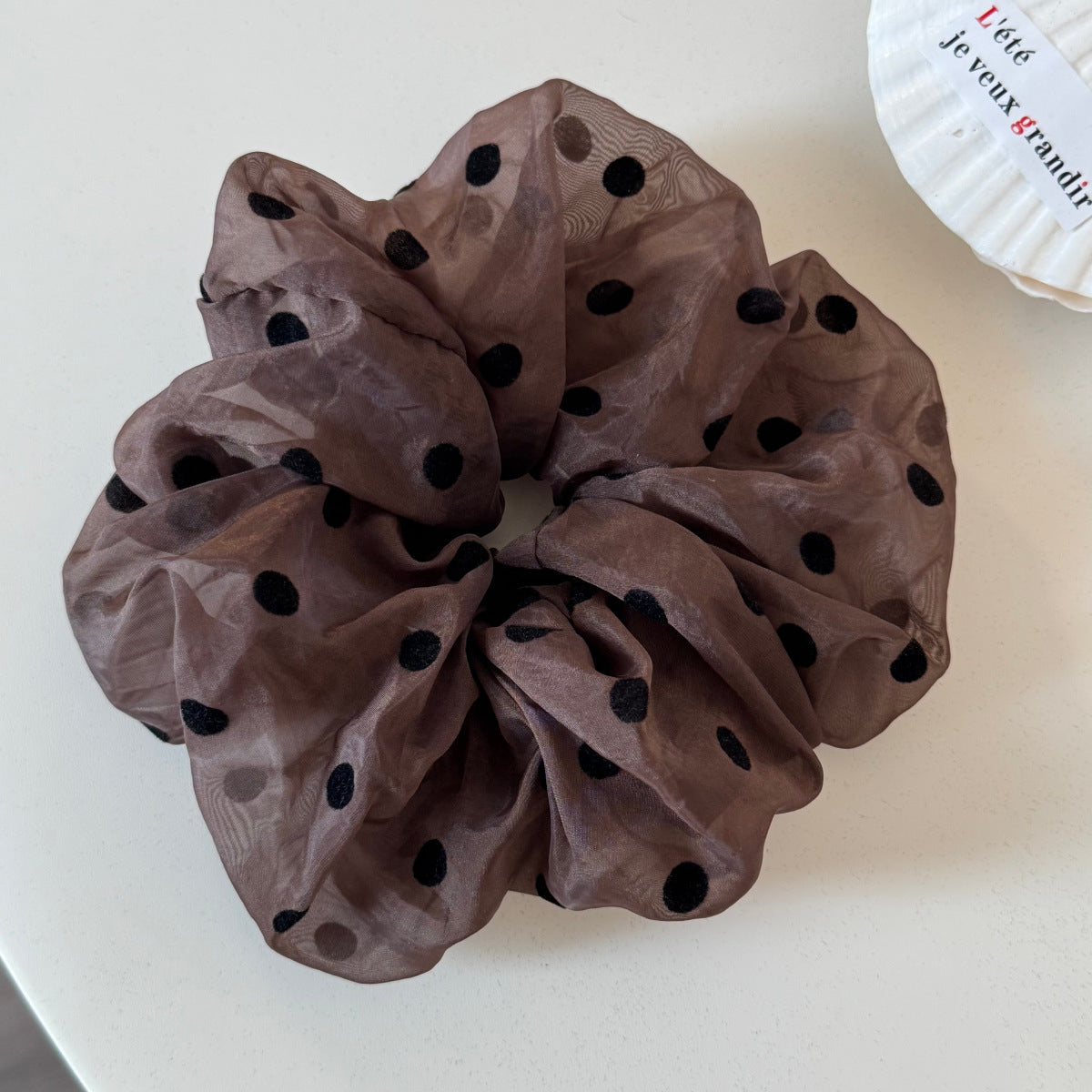 Trendy Polka Dots Print Organza Scrunchies 6W6HSR347